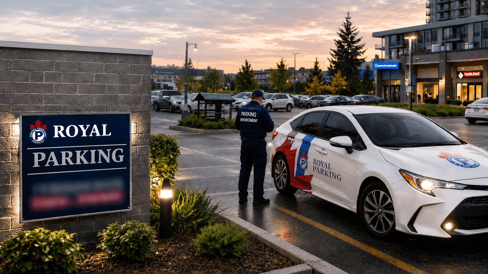 Royal Parking officer at a managed lot in Vancouver